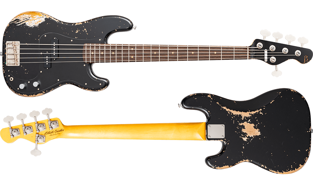 Black Smoker Guitar TRAD MASTER SERIES BETA-P5 2 Black Over Shoreline Gold Heavy Aged