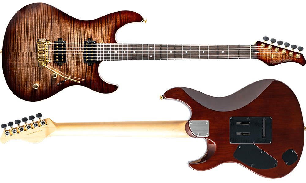 Black Smoker Guitar FUTURA-S HH Dark Brown Burst / Ash Back AAAA Flame Mable Top Body